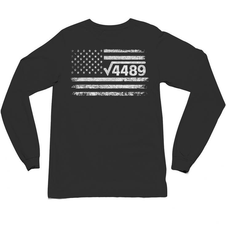 Square Root 4489 Slang Math Teacher Six Seven 6 7 USA Flag Unisex Long Sleeve T-Shirt