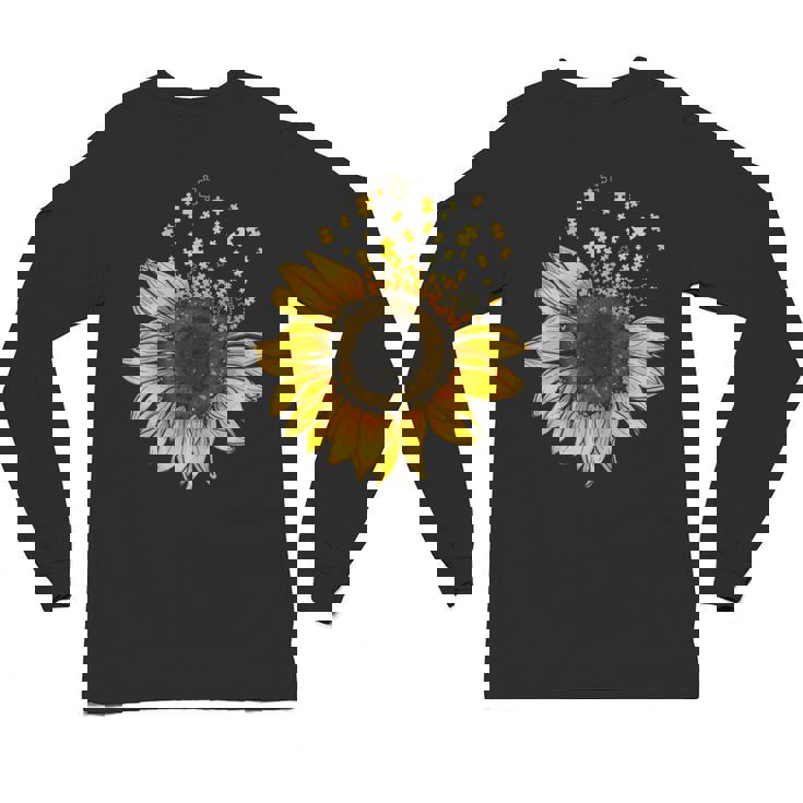 Sunflower Puzzle Pieces Autism Awareness For Mom Teacher For Women Unisex Long Sleeve T-Shirt