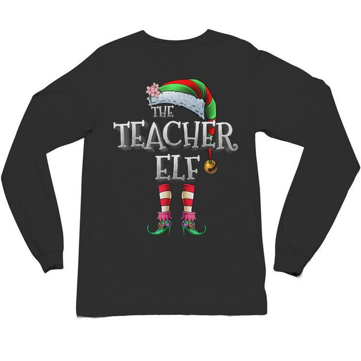 The Teacher Elf Shirt Matching Family Christmas Elf Men Women Kids Unisex Long Sleeve T-Shirt