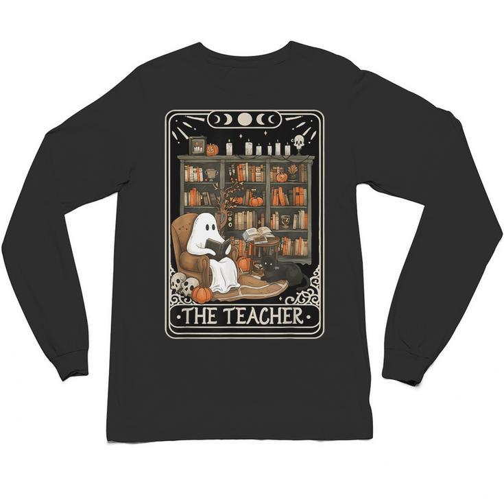 The Teacher Ghost Book Reading Books Lover Halloween Unisex Long Sleeve T-Shirt