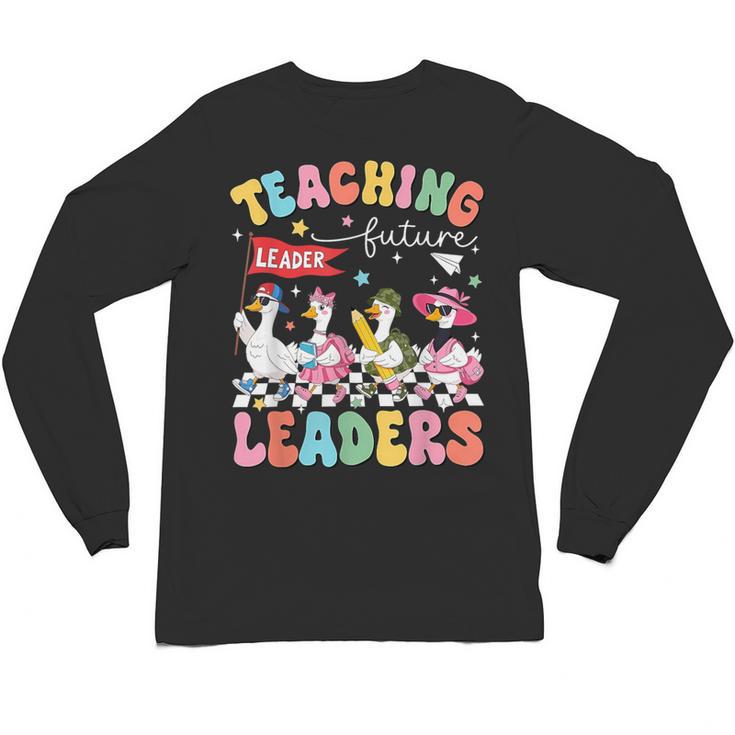 Teaching Future Leaders Groovy Teacher Back To School Unisex Long Sleeve T-Shirt