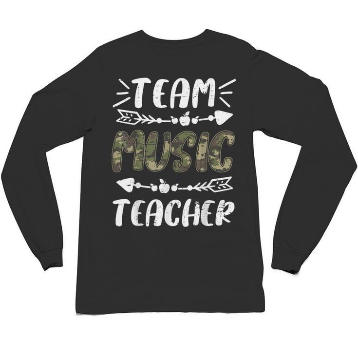 Team Music Teacher Camo Teacher Student Back To School Unisex Long Sleeve T-Shirt