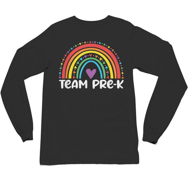 Team Pre-K Teacher Crew Squad Hello Back School Graduation Unisex Long Sleeve T-Shirt