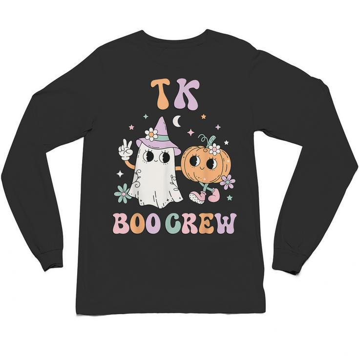 TK Boo Crew Retro Groovy Halloween Floral Ghost TK Teacher Men Women Kids Unisex Long Sleeve T-Shirt