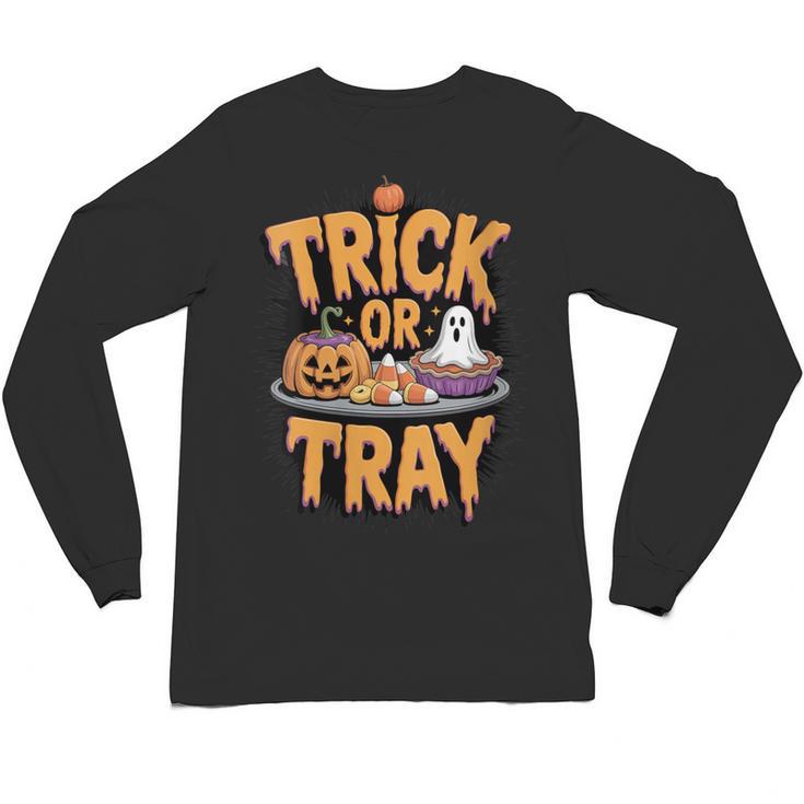 Trick Or Tray Halloween Cafeteria Teacher School Unisex Long Sleeve T-Shirt