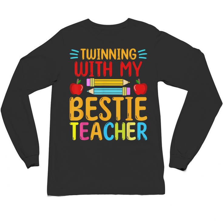 Twinning With My Bestie Teacher Boy Spirit Week Twin Day Unisex Long Sleeve T-Shirt