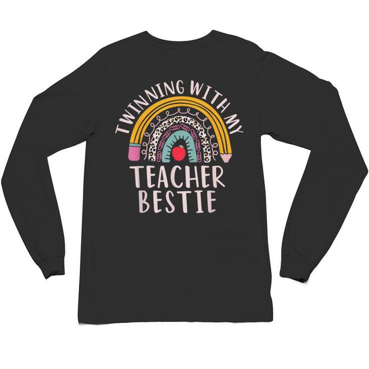 Twinning With My Teacher Bestie Spirit Week Girls Day Kids Unisex Long Sleeve T-Shirt