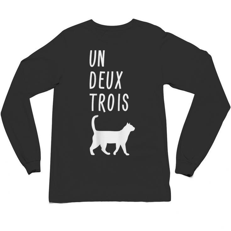 Un Deux Trois Cat Shirt French Teacher Unisex Long Sleeve T-Shirt
