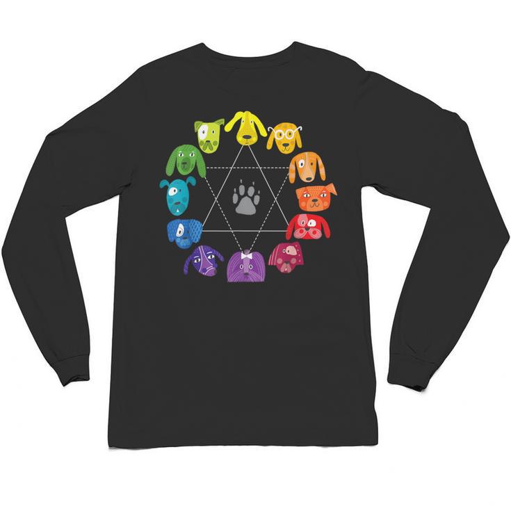 Unique For Artists By ADS Color Wheel Educational Art Teacher Dog Themed Artist Small Unisex Long Sleeve T-Shirt
