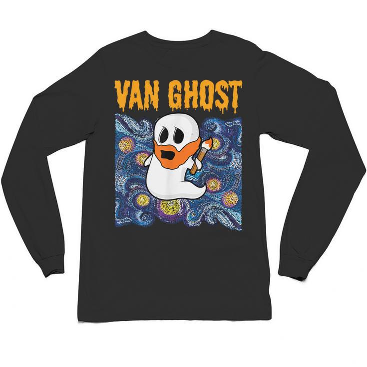 Van Ghost Art Teacher Halloween Van Gogh Starry Night Unisex Long Sleeve T-Shirt