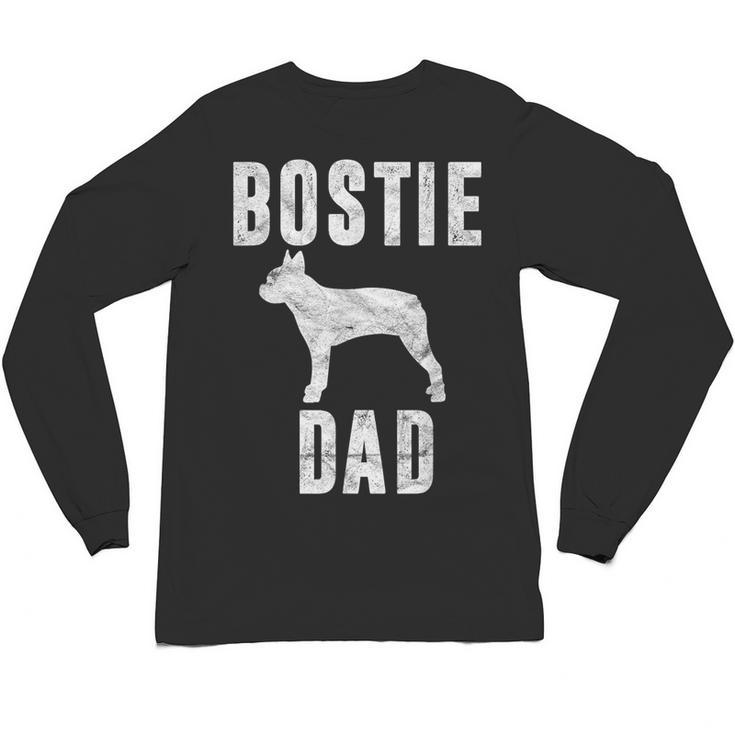 Vintage Boston Terrier Dad Dog Daddy Bostie Father Unisex Long Sleeve T-Shirt