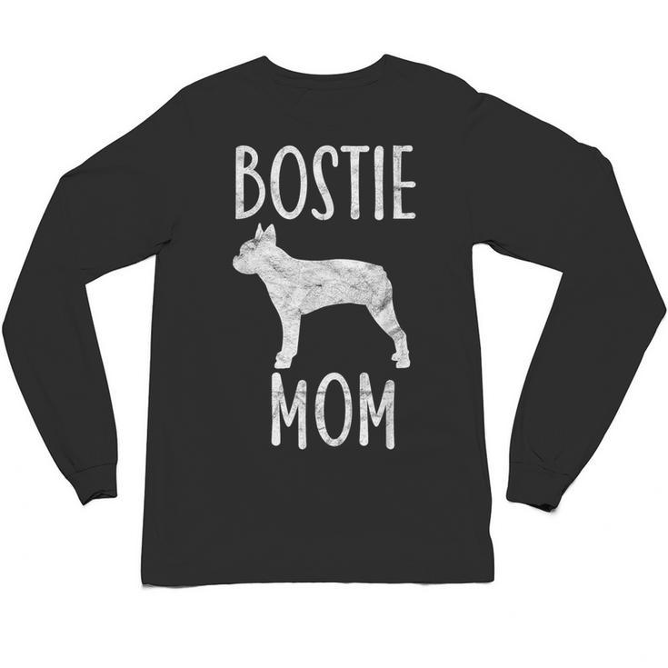 Vintage Boston Terrier Mom Dog Owner Bostie Mother Unisex Long Sleeve T-Shirt, trending gift