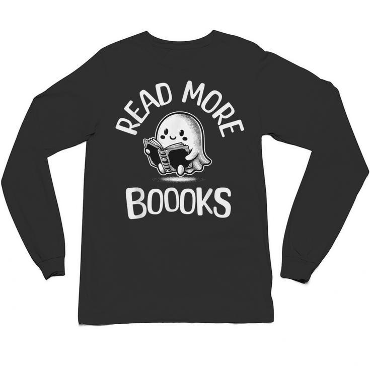 Vintage Halloween Teacher Women Reading Read More Books Unisex Long Sleeve T-Shirt
