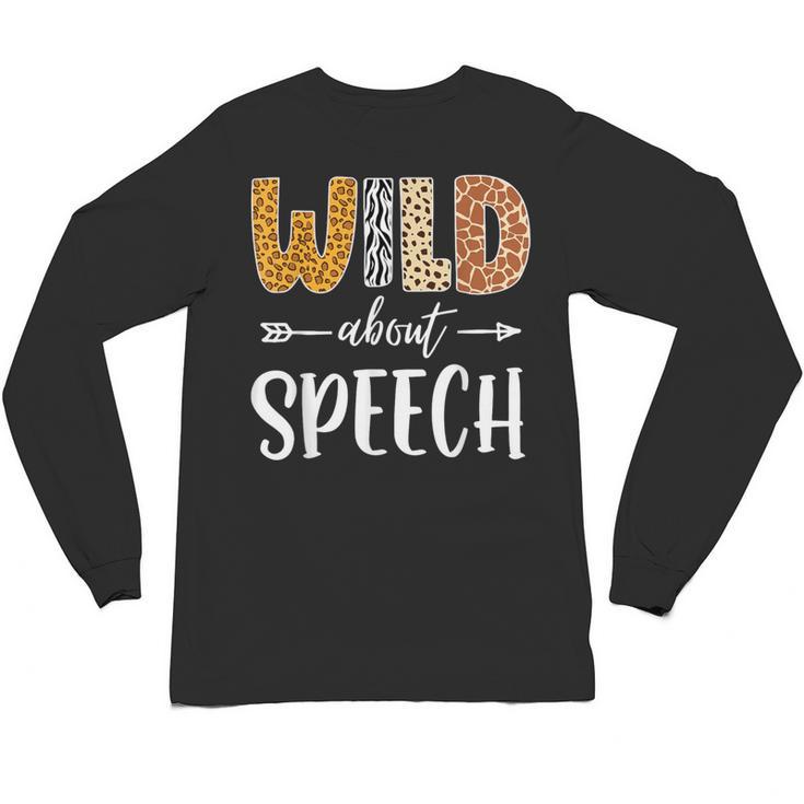 Wild About Speech SLP Leopard Teacher Back To School Kids Unisex Long Sleeve T-Shirt