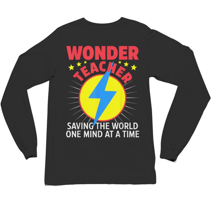 Wonder Teacher Costume Shirt Teacher Halloween Costume Men Women Unisex Long Sleeve T-Shirt