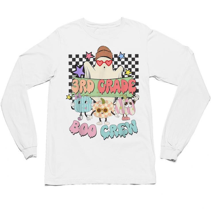 3rd Grade Boo Crew Third Grade Halloween Costume Teacher Kid Unisex Long Sleeve T-Shirt
