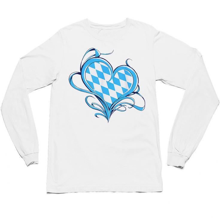 Bavarian Flag As Heart Blue Diamond Bavaria Unisex Long Sleeve T-Shirt