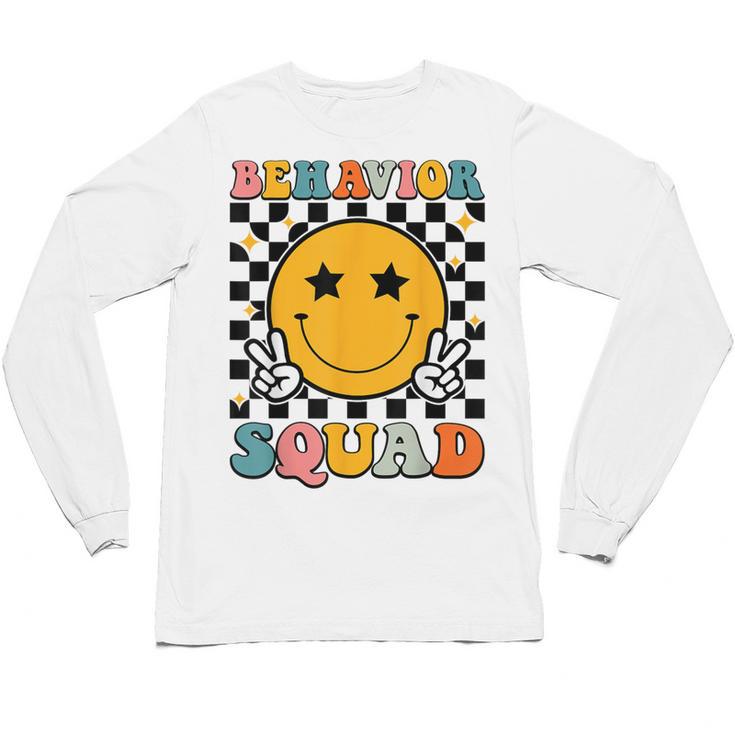 Behavior Squad Specialist Analyst Behavior Teacher Retro Unisex Long Sleeve T-Shirt