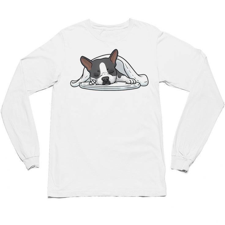 Boston Terrier Dog Official Sleeping Men Women Girls Kids Unisex Long Sleeve T-Shirt