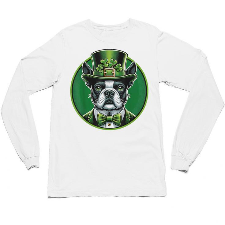Boston Terrier Dog St Patricks Day Irish Pet Lover Men Women Kids Unisex Long Sleeve T-Shirt