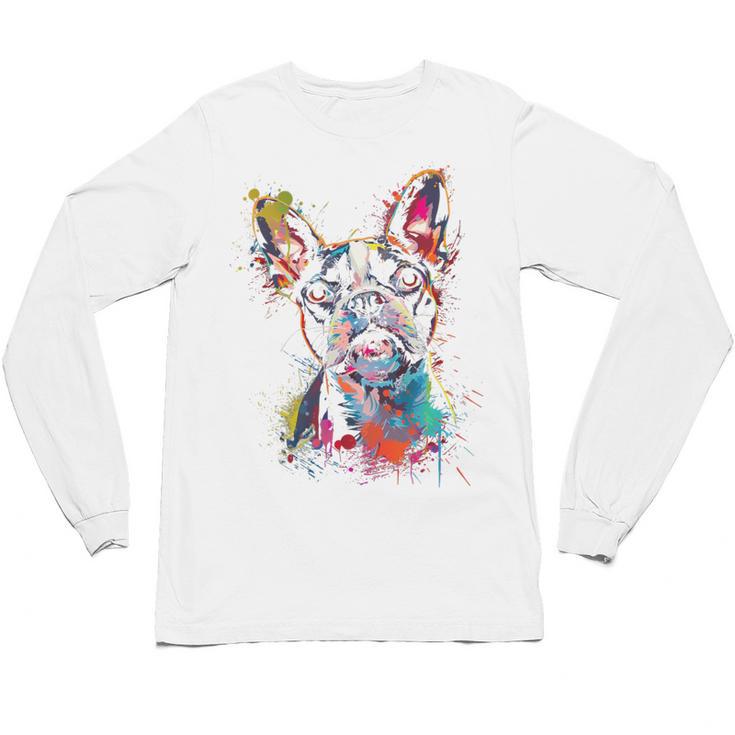 Boston Terrier Splash Unisex Long Sleeve T-Shirt