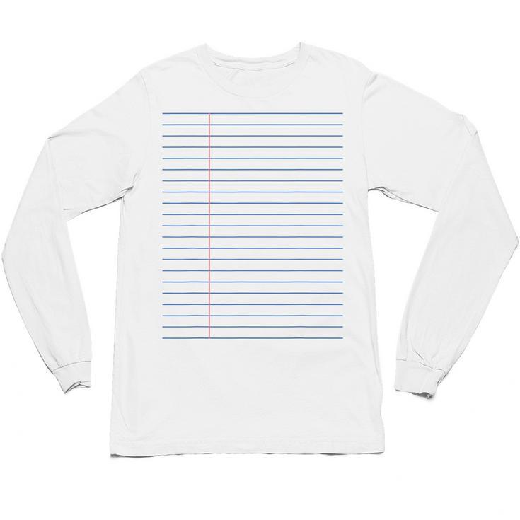 Colleged Ruled Paper Lined Writer Student Professor Teacher Unisex Long Sleeve T-Shirt