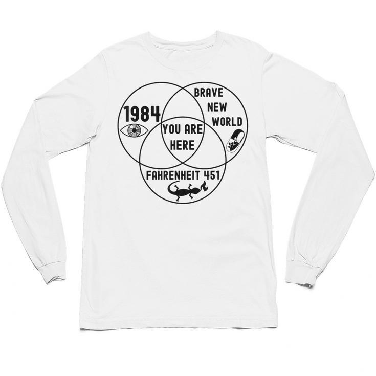 You Are Here Dystopian Venn Diagram English Teacher Bk Unisex Long Sleeve T-Shirt