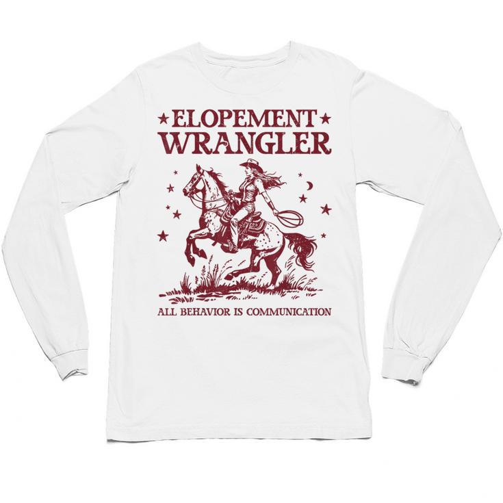 Elopement Wrangler Teacher ABA Behavior Support Cowboy Unisex Long Sleeve T-Shirt