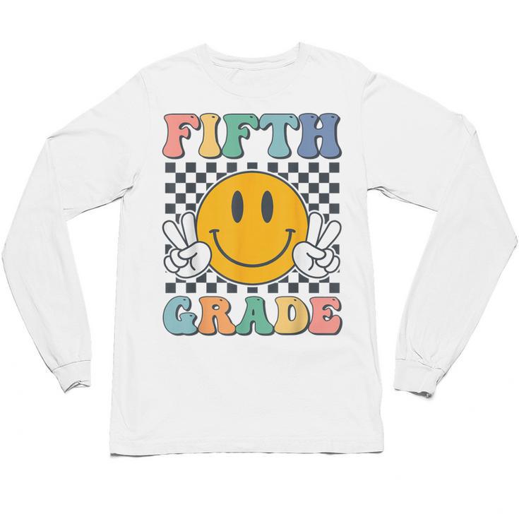 Fifth Grade Team Teachers Boys Girls Retro Smile 5th Grade Unisex Long Sleeve T-Shirt