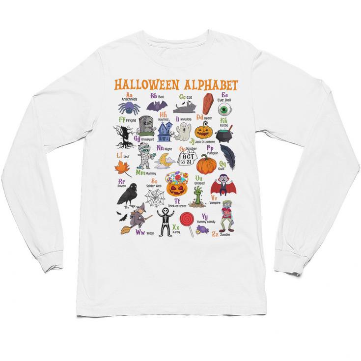 Halloween Alphabet ABCs Learning Kindergarten Teacher Unisex Long Sleeve T-Shirt