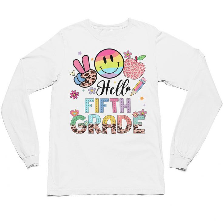 Hello 5th Grade Boy Girl Teacher Back To School 5th Grade Unisex Long Sleeve T-Shirt