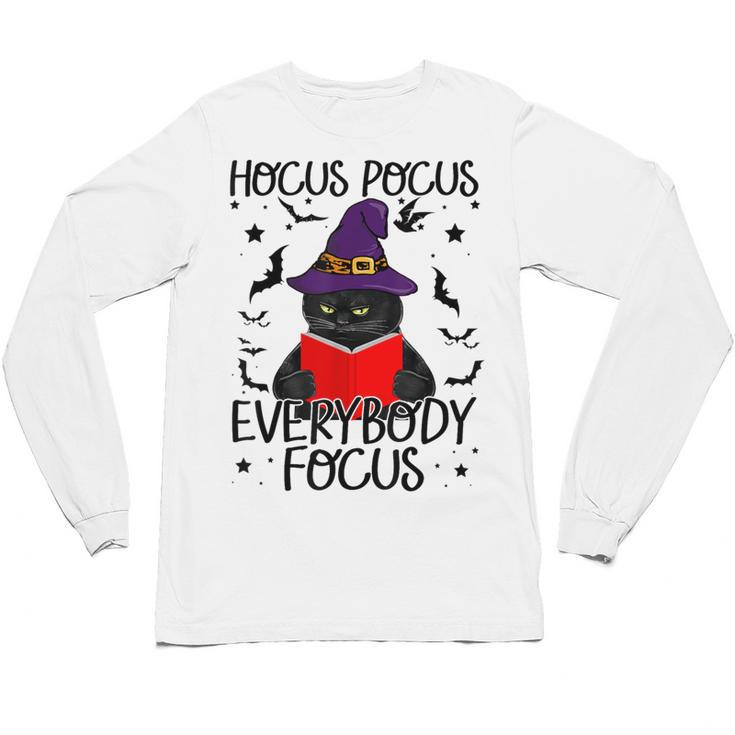 Hocus Pocus Everybody Focus Halloween Teacher For Men Women Unisex Long Sleeve T-Shirt