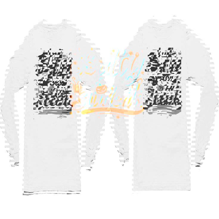 I&#x27;m Batty About My Students Watercolor Bat Teacher Halloween Unisex Long Sleeve T-Shirt