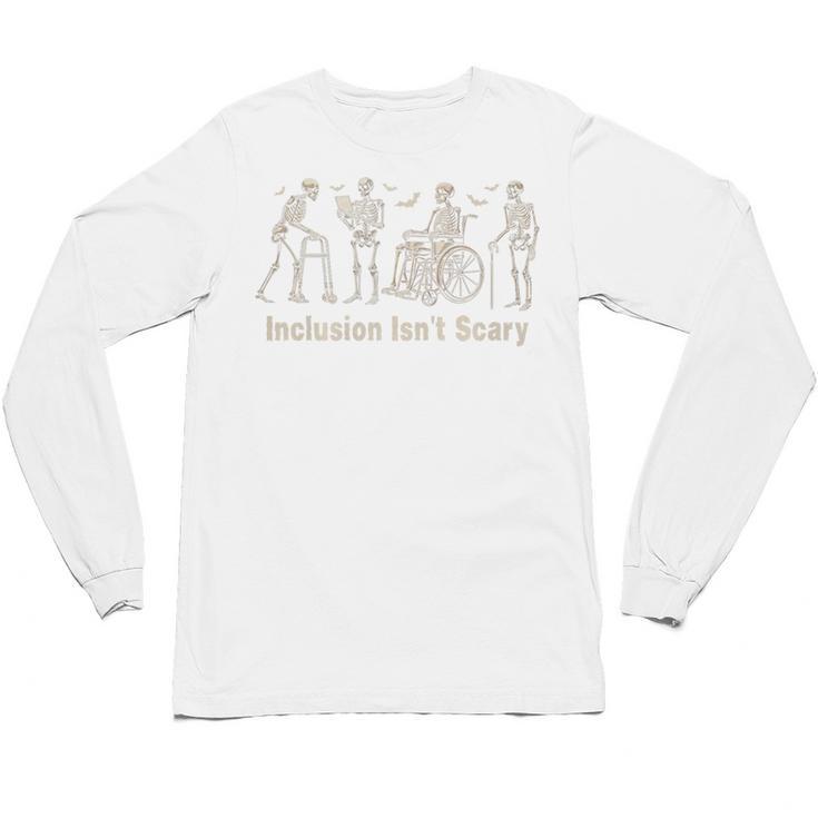 Inclusion Isn't Scary Skeleton Halloween Sped Teacher Premium Tri-Blend Unisex Long Sleeve T-Shirt