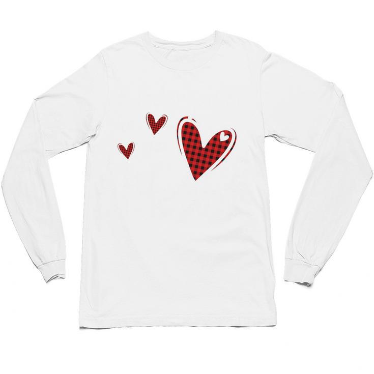 Kindergarten Has My Heart Buffalo Print Teacher Valentine Unisex Long Sleeve T-Shirt