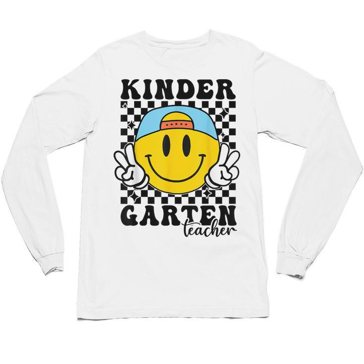 Kindergarten Teacher Hippie Smile Face Back School Unisex Long Sleeve T-Shirt