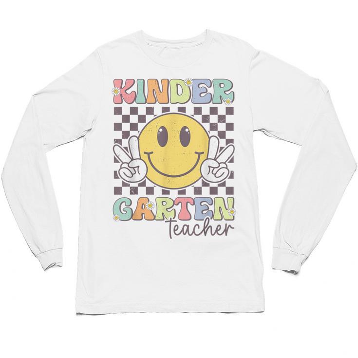 Kindergarten Teacher Team Hippie Smile Face Back To School Unisex Long Sleeve T-Shirt