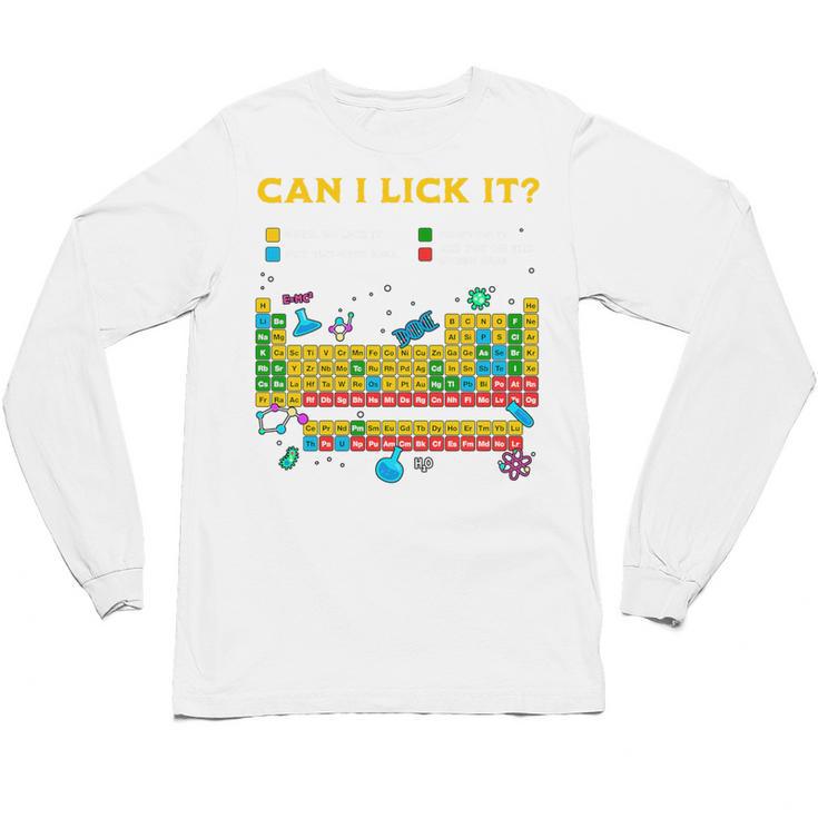 Can I Lick It Periodic Table Science Teacher Student Premium Tri-Blend Unisex Long Sleeve T-Shirt