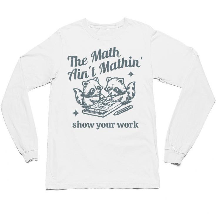 The Math Ain't Mathing Math Teacher Sarcastic Raccoon Unisex Long Sleeve T-Shirt