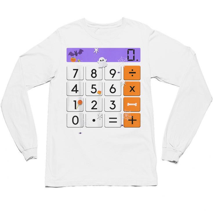 Math Teacher Halloween Costume Calculator Math Pun Unisex Long Sleeve T-Shirt