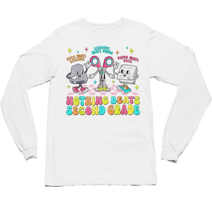 Nothing Beats 2nd Second Grade Back To School Teacher Kids Unisex Long Sleeve T-Shirt
