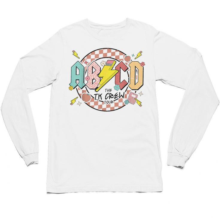 Retro ABCD Transitional Kindergarten Teacher Tour TK Teacher Unisex Long Sleeve T-Shirt