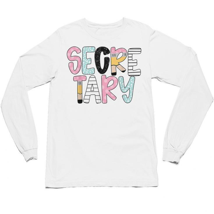 Retro Secretary Back To School Teacher Appreciation Unisex Long Sleeve T-Shirt
