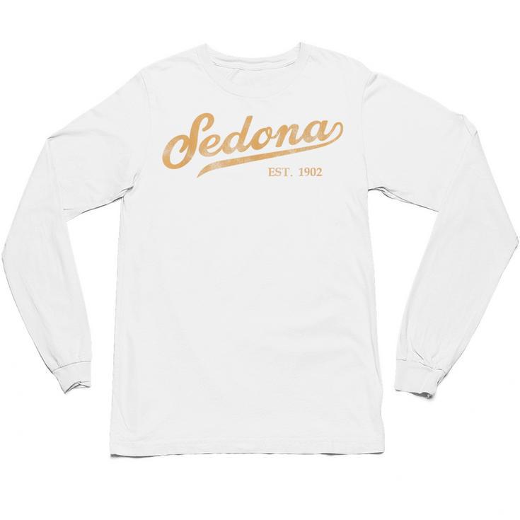 Retro Sedona Script Vintage Throwback Kids Unisex Long Sleeve T-Shirt