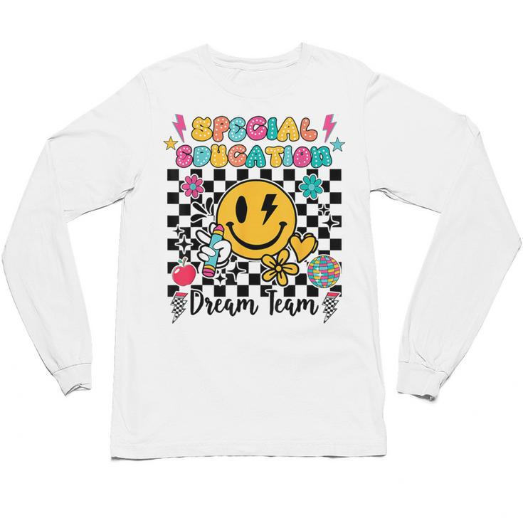 Retro Special Education Squad Groovy Dream Team Teacher Unisex Long Sleeve T-Shirt