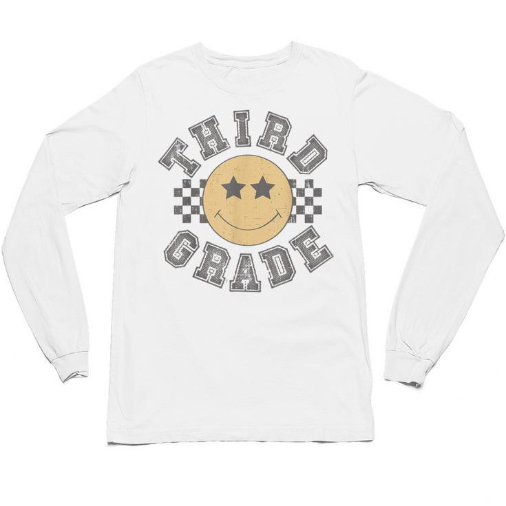 Retro Third Grade Teacher Student 1st Day Back To School Unisex Long Sleeve T-Shirt
