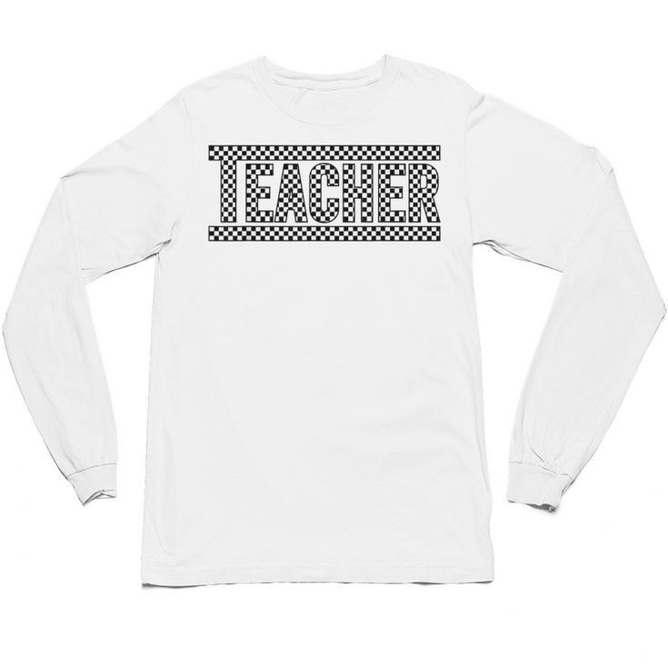 Teacher Checkered Racing  Teacher Appreciation Men Women Unisex Long Sleeve T-Shirt