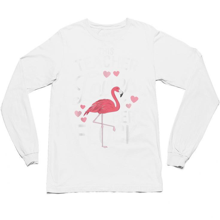 This Teacher Loves Her Flock Flamingo Teacher Class Unisex Long Sleeve T-Shirt