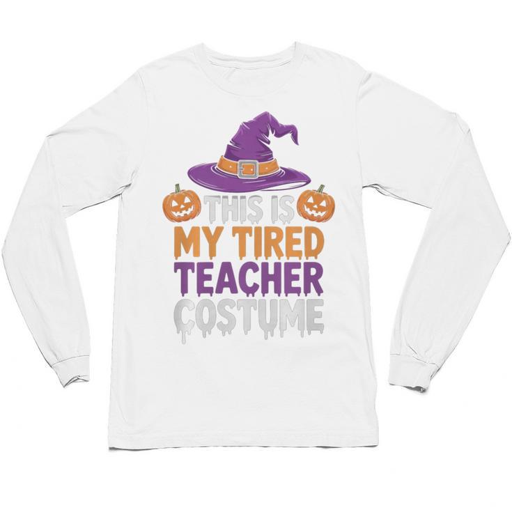 This Is My Tired Teacher Costume Halloween Premium Tri-Blend Unisex Long Sleeve T-Shirt