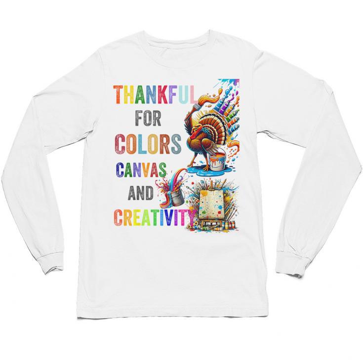 Turkey Thanksgiving Art Teacher Costume Tee For Artists Unisex Long Sleeve T-Shirt, trending gift Turkey Thanksgiving Art Teacher Costume Tee For Artists Unisex Long Sleeve T-Shirt, trending gift